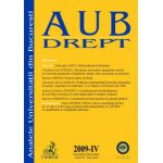 Analele Universitatii din Bucuresti - Drept, Nr. IV din 2009