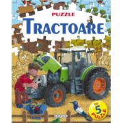 Tractoare - carte cu puzzle