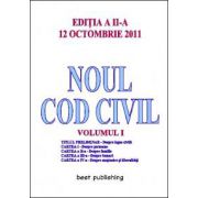 Noul cod civil volumul 1 - editia a II-a - 12 octombrie 2011